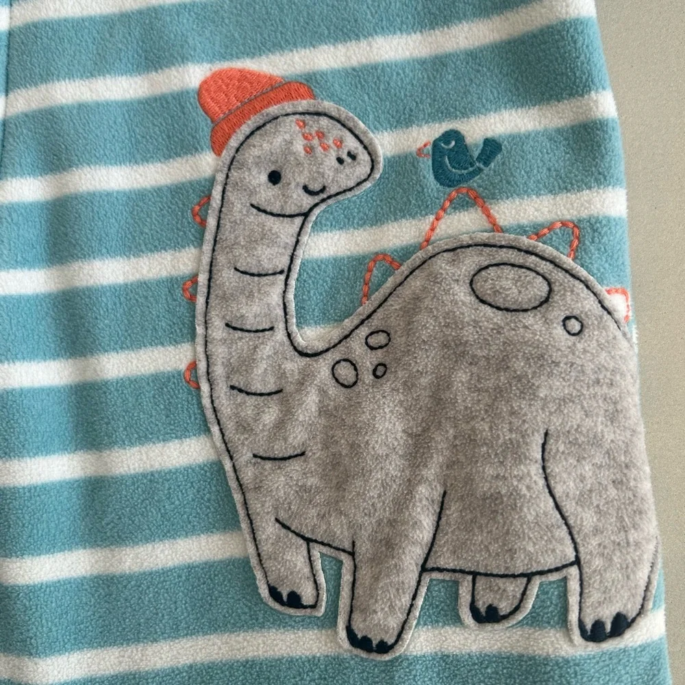 Carter's Teal Striped Dinosaur Footie - Picture 4 of 9